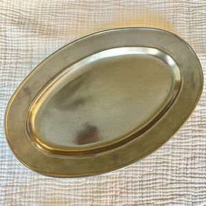 Juliska | Gray Pewter Stoneware Metallic 15” Oval Platter